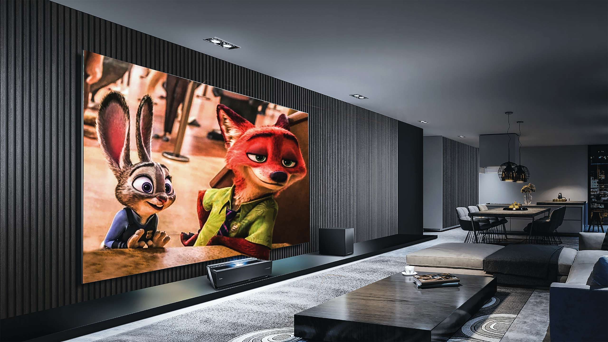 Home theater in a modern house
